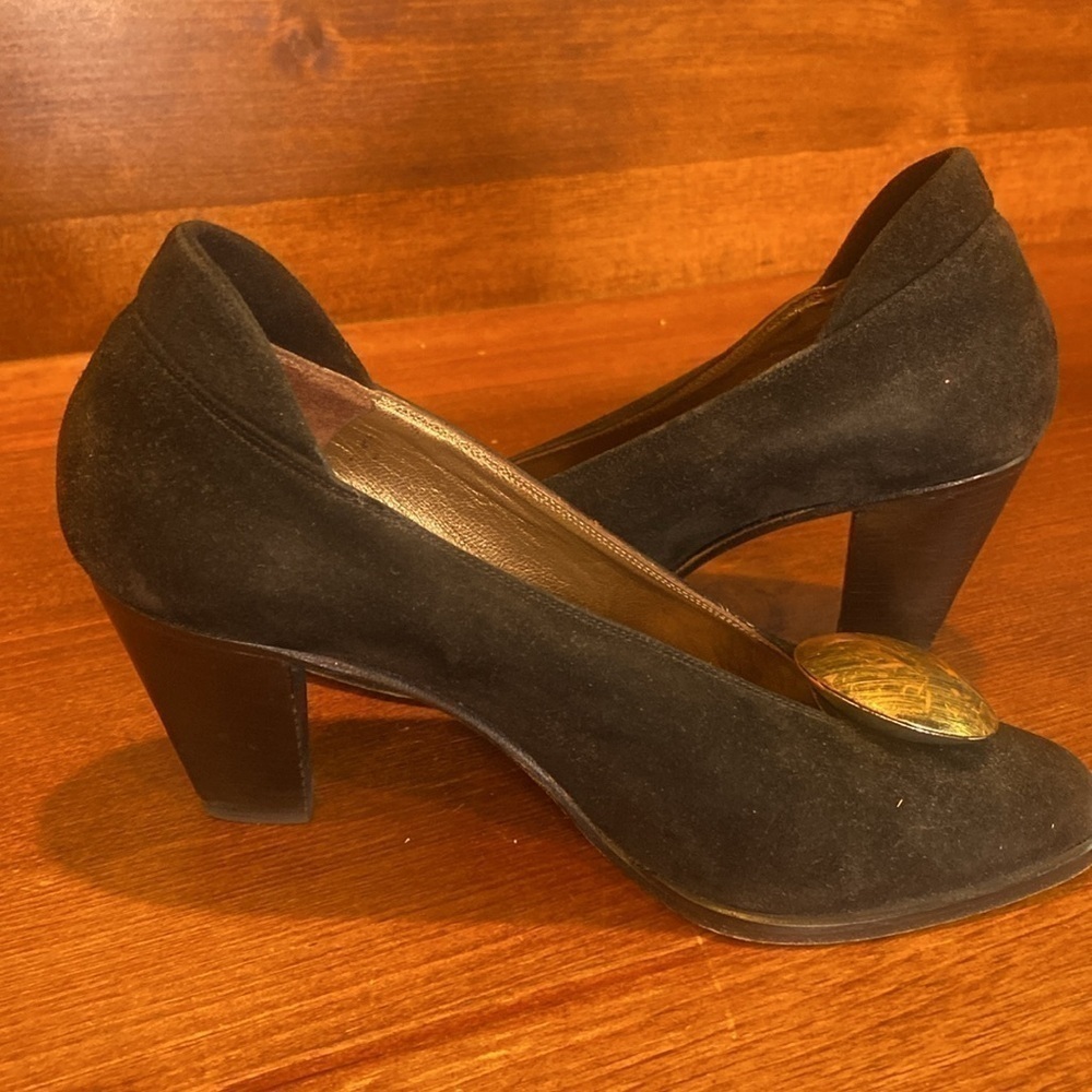 RARE Comcedia Italian Vintage High Heel Suede Shoes Eu 36 US 5.5 unique design - Picture 13 of 15
